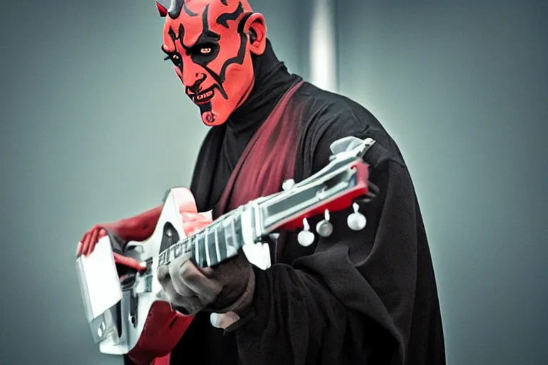 Prompt: darth maul playing a guitar in emergency room