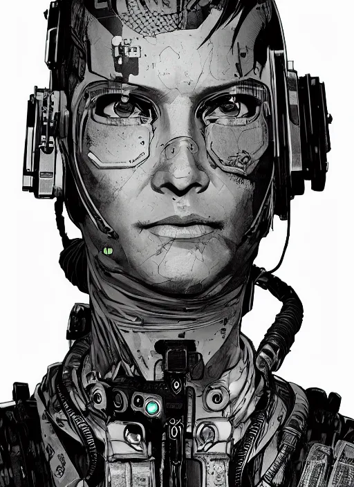 Prompt: cyberpunk blackops commander. cybernetic eyes. night vision. portrait by ashley wood and alphonse mucha and laurie greasley and josan gonzalez and james gurney. spliner cell, apex legends, rb 6 s, hl 2, d & d, cyberpunk 2 0 7 7. realistic face. dystopian setting.