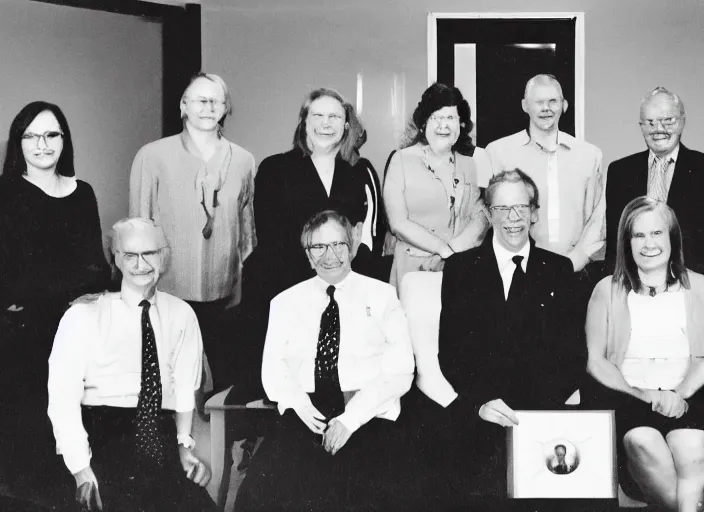 Image similar to Photo of the O5 Council, black and white photograph, archived files, award winning photography, 4KHD