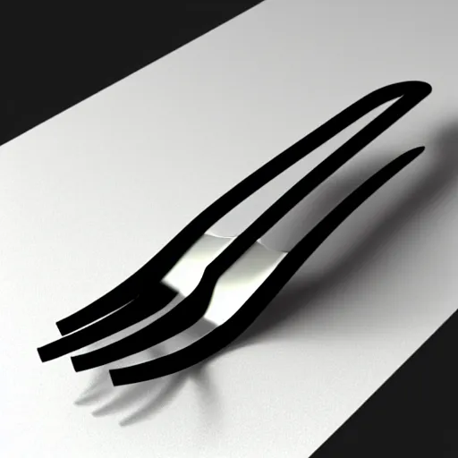 Image similar to a 3d object of a large fork, realistic, on its own, no background