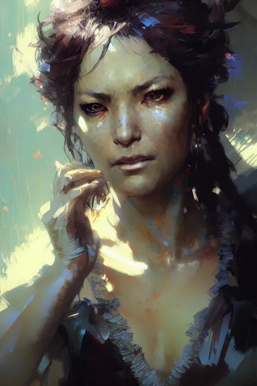 Image similar to calliope mori hololive portrait dnd, painting by gaston bussiere, craig mullins, greg rutkowski, yoji shinkawa