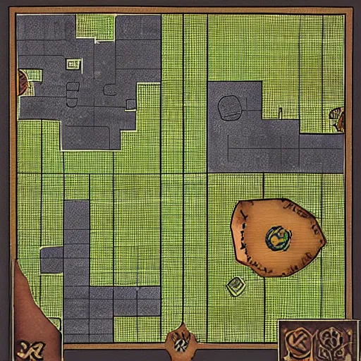 Prompt: checkered map for tabletop rpg