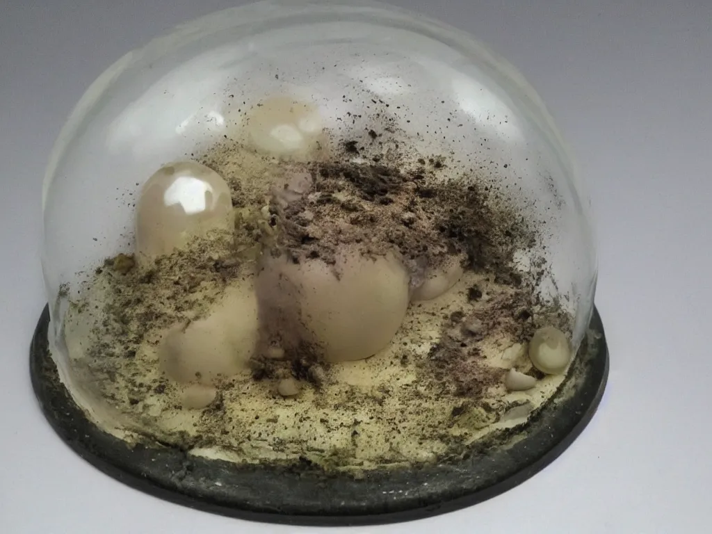 Prompt: miniature 3d clay melt fat human dirty grime and fith in a glass dome!dream miniature 3d clay melt fat human dirty grime and fith in a glass dome