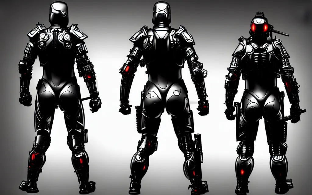 Image similar to war, diverse katana cybersuits, from behind, wide wide angle, vivid, elaborate, highly detailed, beautiful lighting