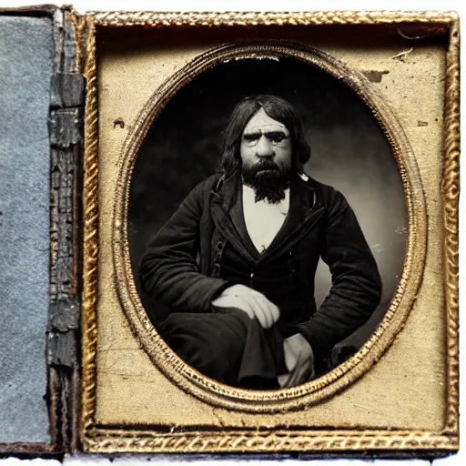 Image similar to 19 century fantasy orc portrait Daguerreotype photography by Louis Daguerre