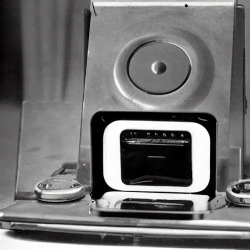 Prompt: a photo of an iPod manufactured in the 1930s, 1935