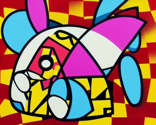 Prompt: a very cute bunny, fine art by romero britto