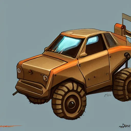 Image similar to 2d concept art of small vehicle by Dawid Michalczyk