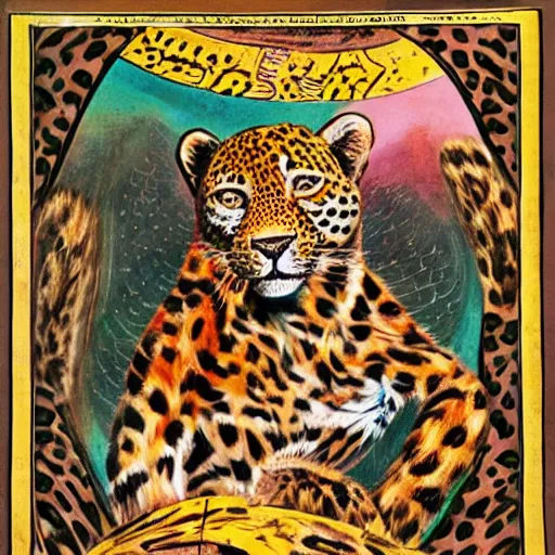 Image similar to the trickster is the god of chance and change. he is the god of adventure and excitement. the trickster is a male god, and he is usually depicted as a man wearing a leopard skin.