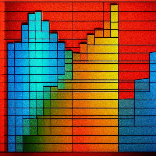 Image similar to a beautiful bar chart featuring harmonic colors