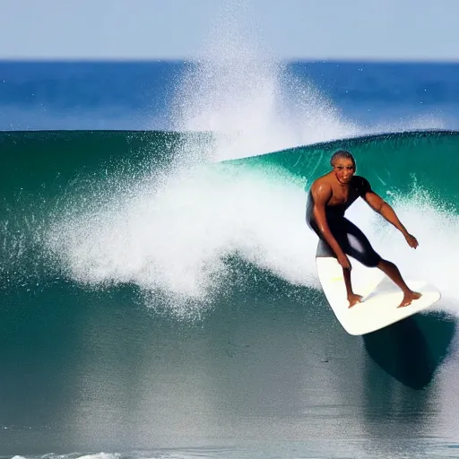 Prompt: obama surfing