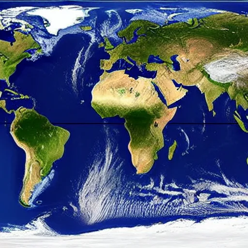 Prompt: satellite image of the whole earth