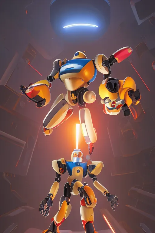 Image similar to metabots medabots medarotto medarot robot minimalist comics, behance hd by jesper ejsing, by rhads, makoto shinkai and lois van baarle, ilya kuvshinov, rossdraws global illumination ray tracing hdr radiating a glowing aura