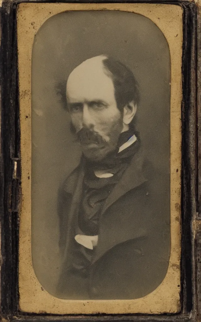 Image similar to portrait of a creepy victorian man with a beak, daguerreotype, studio lighting, hyperrealistic, ultra detailed