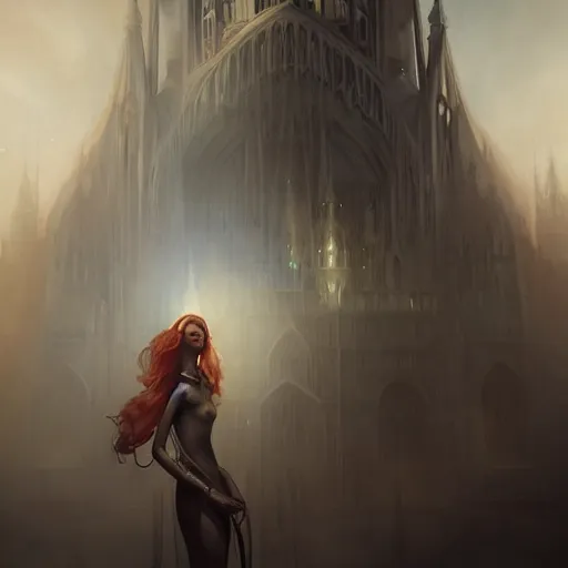 Image similar to cathedral to the artificial gods, by charlie bowater, peter mohrbacher, carl gustav carus, lise deharme, trending on artstation