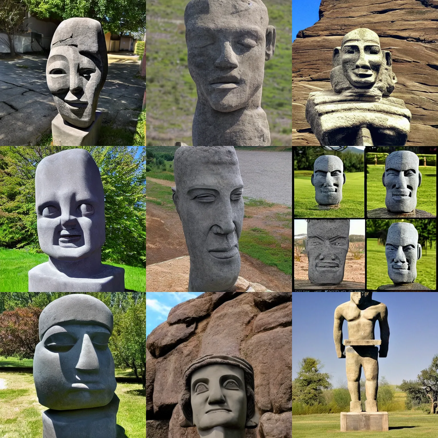 Gigachad as an Easter Island head, trending on, Stable Diffusion