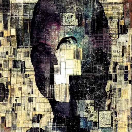 Image similar to no fears, okay one fear, glitch art by Dave McKean