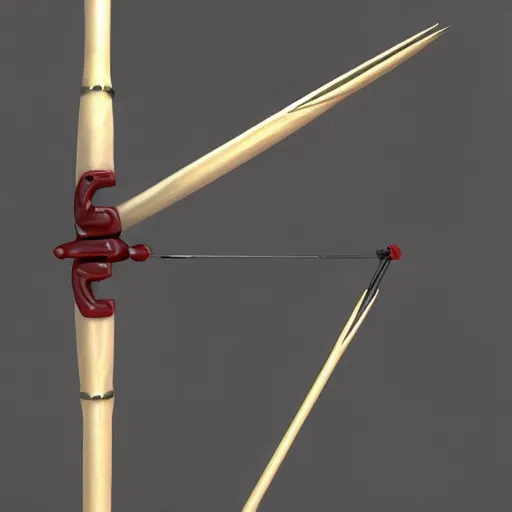 Image similar to 3 d render portrait of a bow weapon