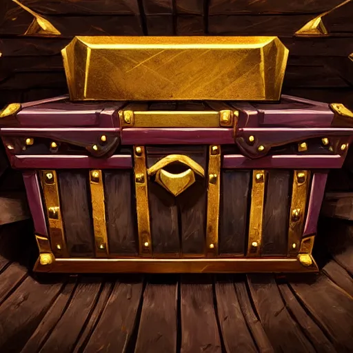 Prompt: old wooden chest filled up with gold on a solid background, hyperdetailed photorealism by greg rutkowski, rich contrast of colors, 1 0 0 mega pixels, league of legends artwork