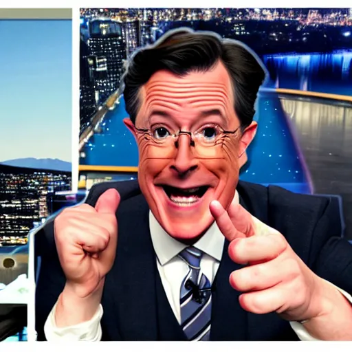 Image similar to ( stephen colbert ) as a [ kiwi ]