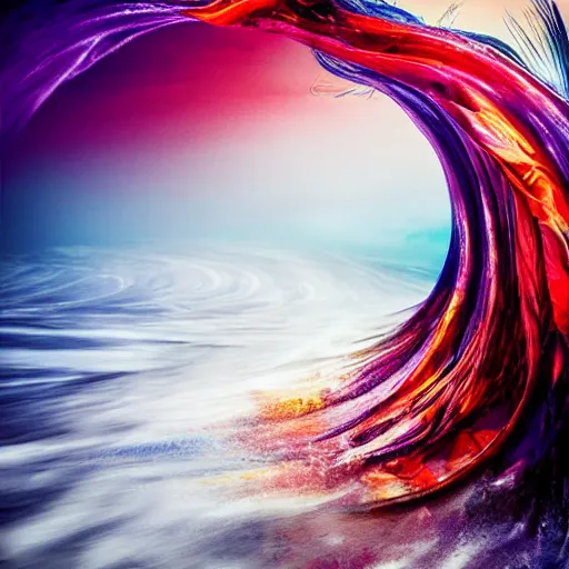 Prompt: time fighting creativity, brilliant colors, dramatic, dynamic, flowing, organic, epic composition