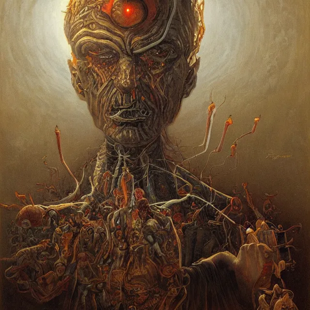 Prompt: a painting of mind control by johfra bosschart, dark fantasy art, high detail, trending on artstation