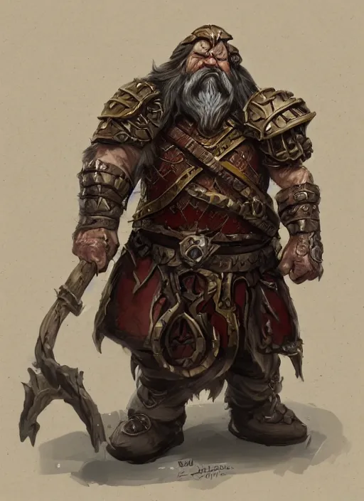 Prompt: a concept art of a angry dwarf from Disciples 2, heavy armor, intricate, detailed, award winning, fantasy, concept of Warhammer, concept art, trending on artstation, Dungeon and Dragons