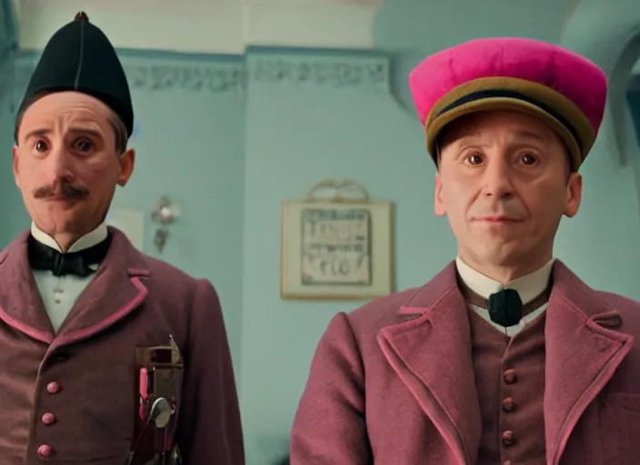 Image similar to a film still of teemo in the grand budapest hotel ( 2 0 1 4 )