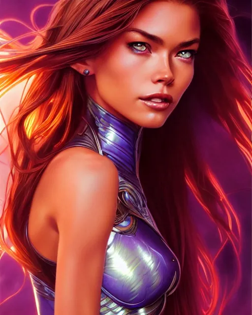 Prompt: ultra realistic illustration, young denise richards as starfire anime, intricate, elegant, highly detailed, digital painting, artstation, concept art, smooth, sharp focus, illustration, art by artgerm and greg rutkowski and alphonse mucha and wlop