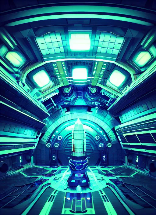 Image similar to futuristic space station 3 d concept art, cinematic lighting, glitch art pixel sorting, intricate details, octane rendering, trending on artstation, featured on behance