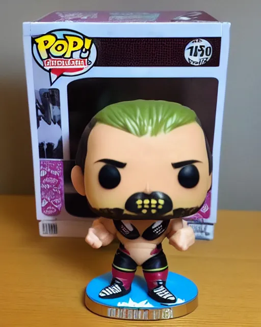 Image similar to Wrestler Funko Pop. Photographic, photography