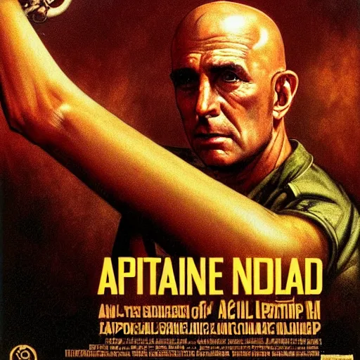 Image similar to a portrait of captain willard in apocalypse now 1 9 7 9 cinematic lighting, photorealistic, octane render, 8 k, depth of field, 3 d, art by artgerm and greg rutkowski and alphonse mucha and uang guangjian and gil elvgren and sachin ten, vietnam war, cinematography by francis ford coppola