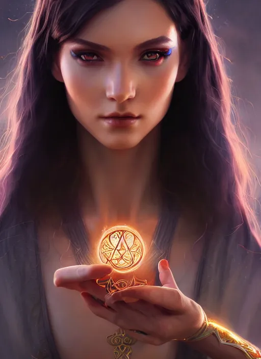 Prompt: photo of a gorgeous young sorceress in the style of stefan kostic, realistic, sharp focus, 8k high definition, insanely detailed, intricate, elegant, art by stanley lau and artgerm, sigma 85mm art