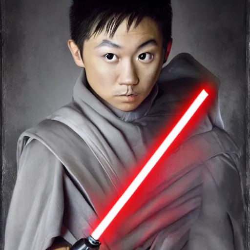 Prompt: Justin Sun as a sith lord in starwars