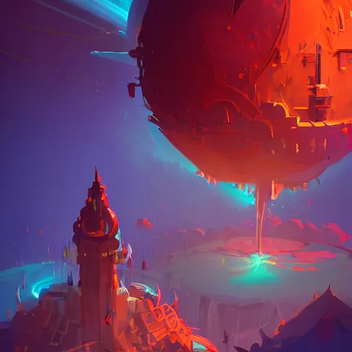 Image similar to spherical majestic kingdom, otherworldly structures, fantastical, concept art, dynamic lighting, cinematic composition, by anton fadeev, trending on artstation