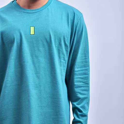 Image similar to vaporwave blue and green long sleeve t shirt