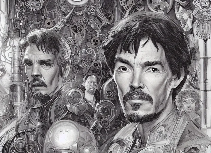 Image similar to a highly detailed alien portrait of stephen strange, james gurney, james jean