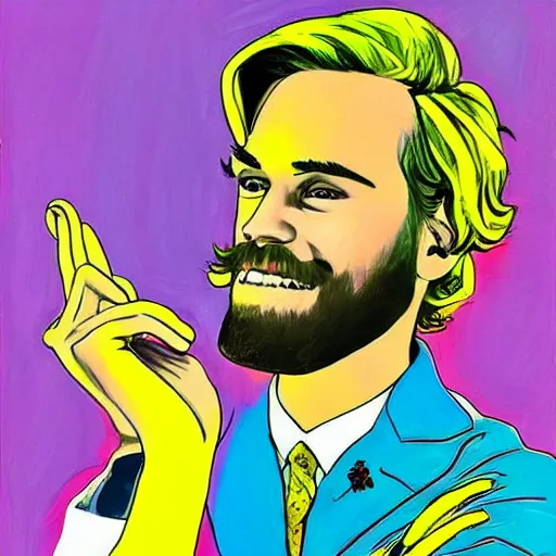 Image similar to pewDiePie by Peter Max