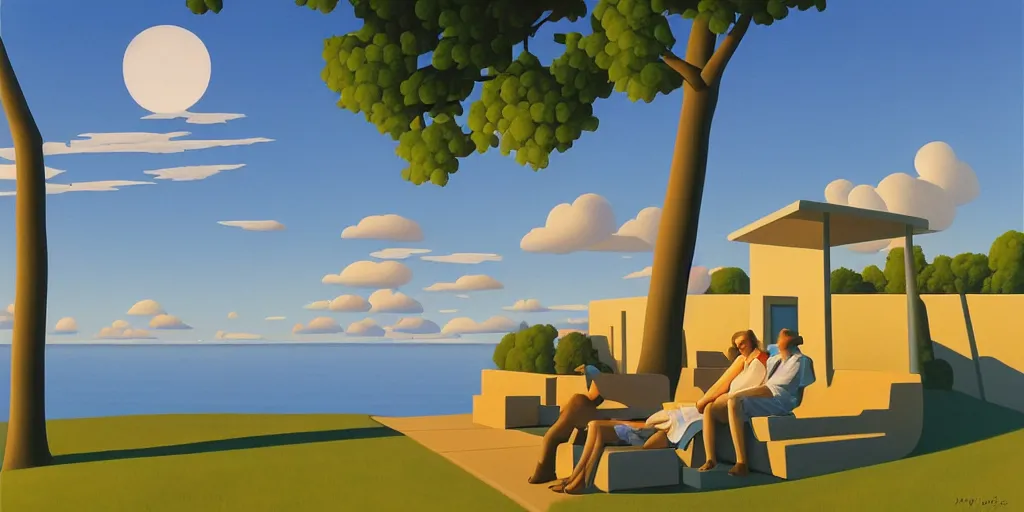 Image similar to they knew, blue sky, summer evening, kenton nelson