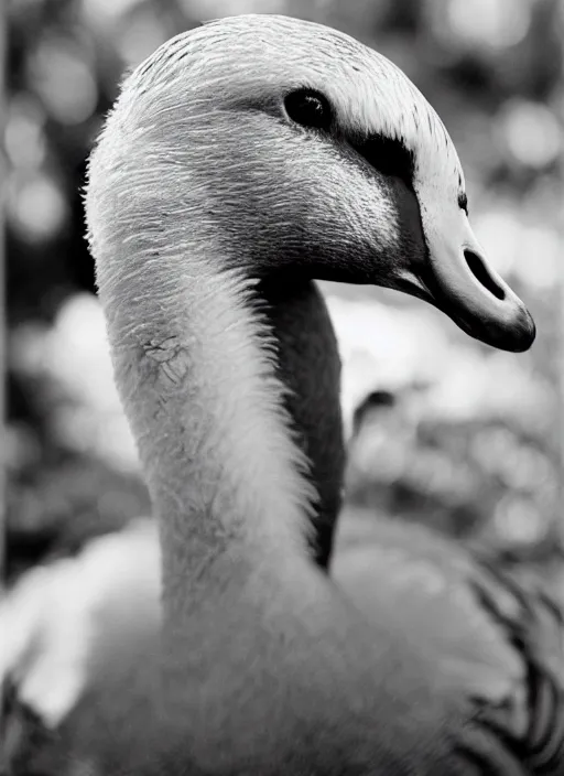 Prompt: portrait of goose ryan gosling with a beak and feathers, natural light, sharp, detailed face, magazine, press, photo, steve mccurry, david lazar, canon, nikon, focus