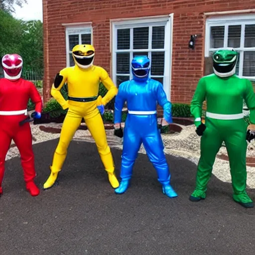 Prompt: power washing power rangers