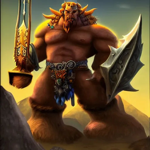 Prompt: mountain giant world of warcraft portrait