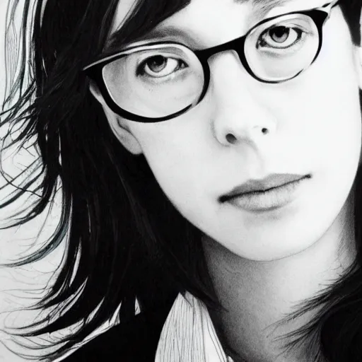 Image similar to a beautiful portrait of rebecca hall by mamoru hosoda