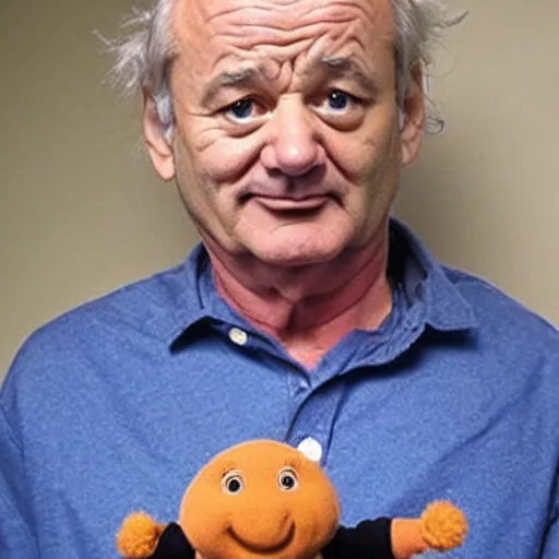 Prompt: bill murray as a cabbage patch doll