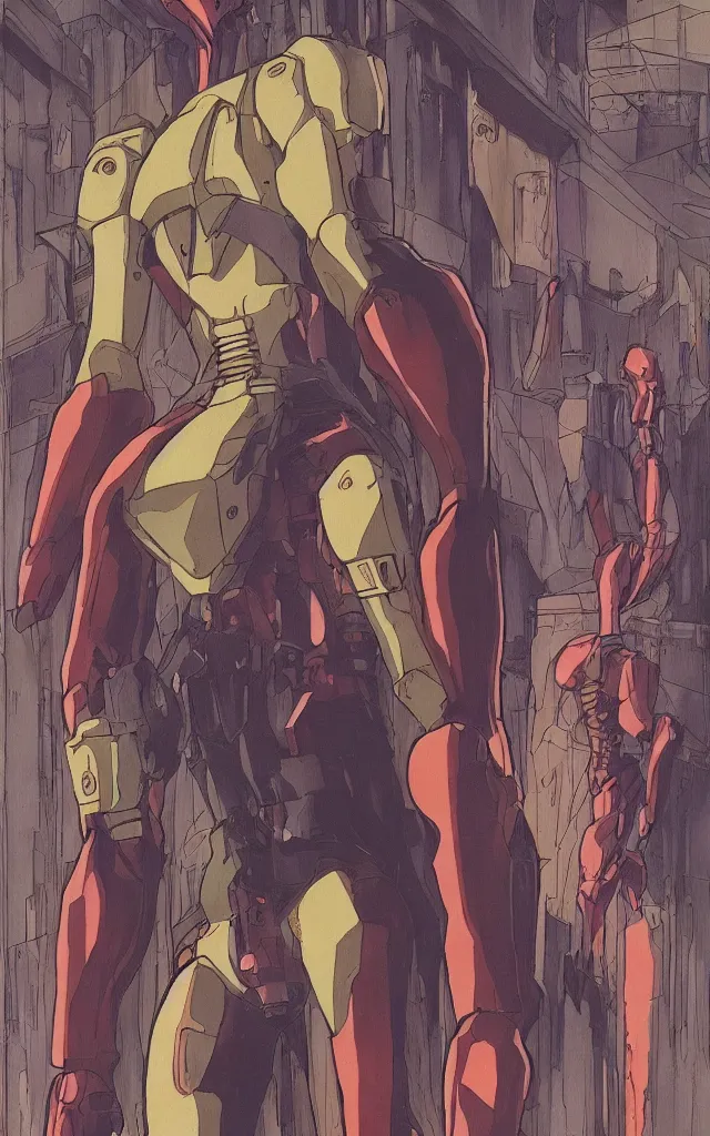 Prompt: evangelion unit 2 berserk. portrait by stonehouse and jean giraud and will eisner. realistic proportions. dystopian. cyberpunk, blade runner, concept art, cel shading