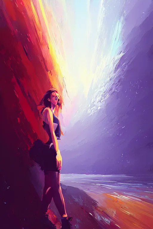 Image similar to portrait of the freedom dive girl, by alena aenami, by ross tran, digital art painting