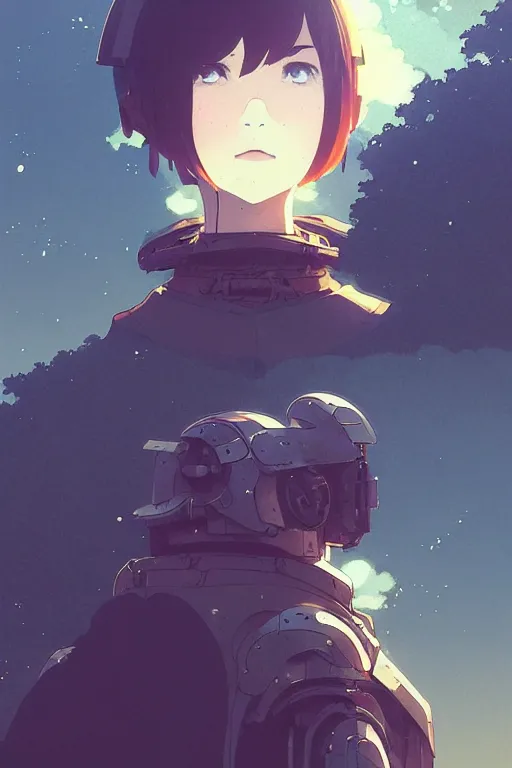 Prompt: portrait of a medieval mech by ilya kuvshinov, cloudy sky background lush landscape ln illustration concept art anime key visual trending pixiv by victo ngai fanbox by greg rutkowski makoto shinkai takashi takeuchi studio ghibli