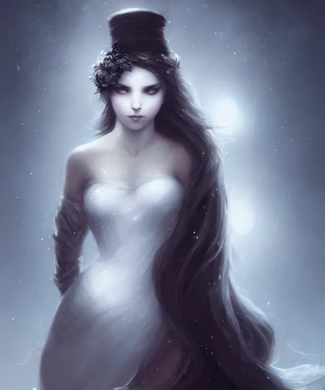 Prompt: snowman by charlie bowater and titian and artgerm, full - body portrait, intricate, face, elegant, beautiful, highly detailed, dramatic lighting, sharp focus, trending on artstation, artstationhd, artstationhq, unreal engine, 4 k, 8 k