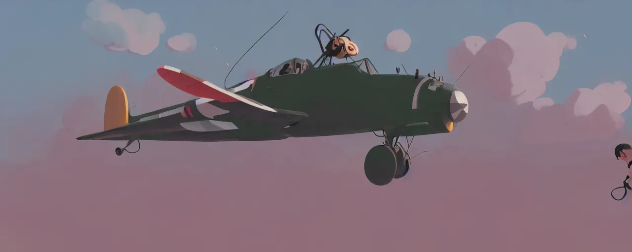 Image similar to japanese zero plane, crashing into the ground, atey ghailan, goro fujita, studio ghibli, rim light, stark very bright lighting, clear focus, very coherent