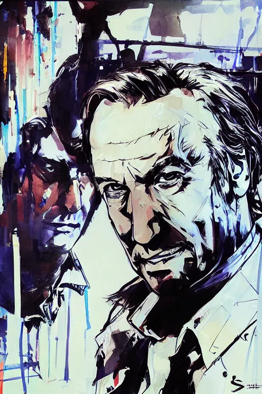 Prompt: saul goodman painting by yoji shinkawa